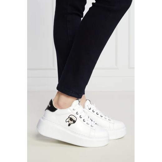 Buty sportowe damskie Karl Lagerfeld sneakersy na wiosnę sznurowane na platformie z tworzywa sztucznego 