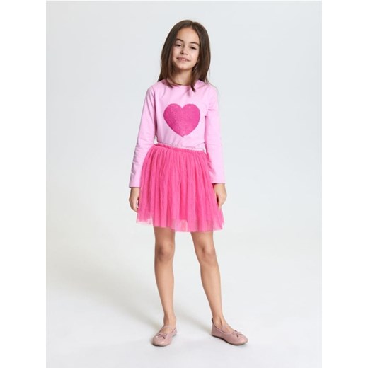 Sinsay - Komplet: koszulka i spódniczka - różowy ze sklepu Sinsay w kategorii Komplety dziewczęce - zdjęcie 167856766
