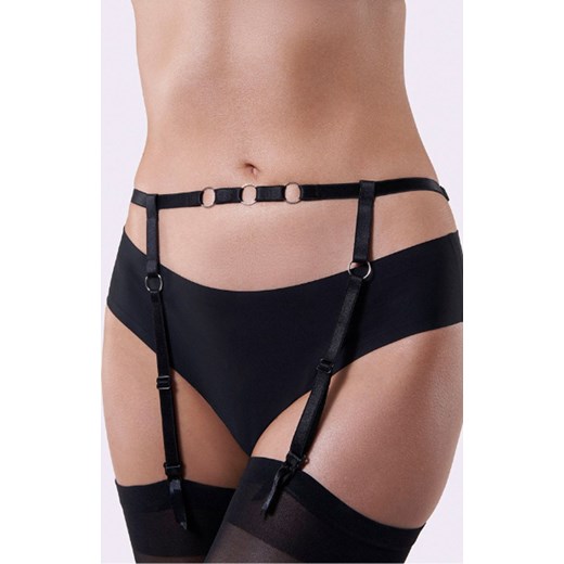 Pas do pończoch czarny Poppy, Kolor czarny, Rozmiar S/M, Julimex Julimex L/XL Intymna