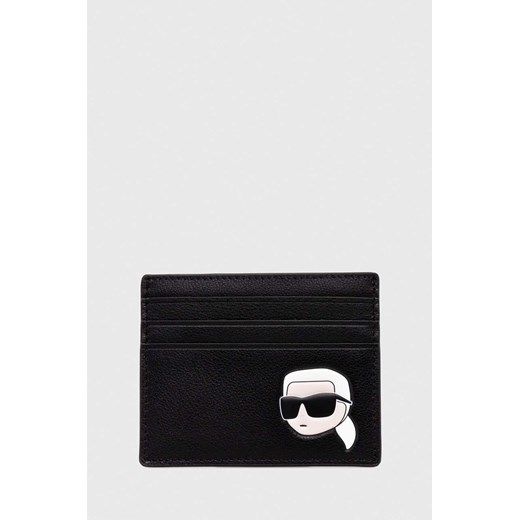 Karl Lagerfeld etui na karty skórzane kolor czarny ze sklepu ANSWEAR.com w kategorii Portfele damskie - zdjęcie 167863429