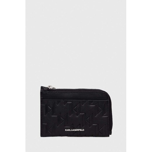Karl Lagerfeld portfel skórzany kolor czarny ze sklepu ANSWEAR.com w kategorii Portfele damskie - zdjęcie 167863446