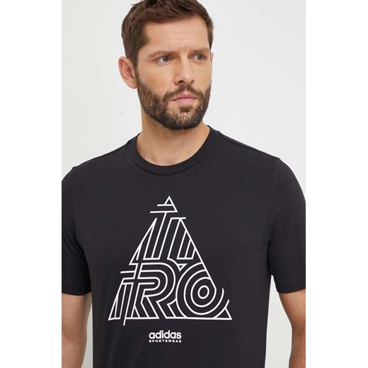 adidas t-shirt bawełniany TIRO TIRO męski kolor czarny z nadrukiem IS2877 ze sklepu ANSWEAR.com w kategorii T-shirty męskie - zdjęcie 167863795