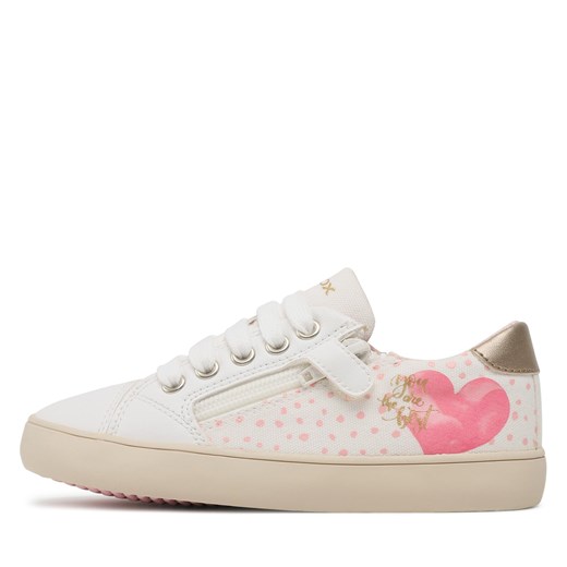 Sneakersy Geox J Gisli Girl J024NB0AW54C1364 S White/Dk Pink Geox 33 eobuwie.pl