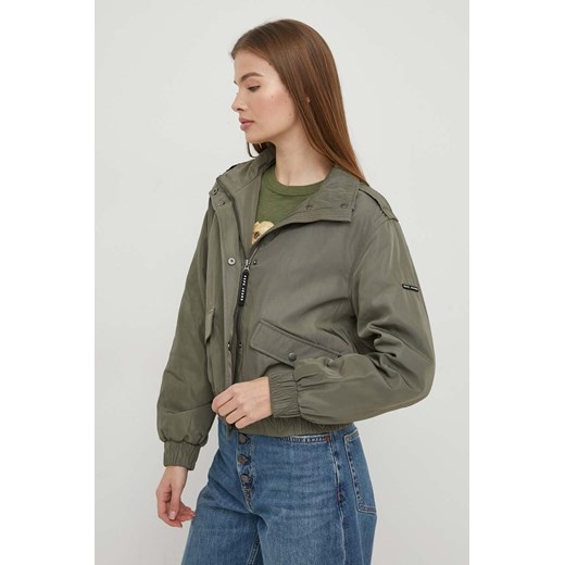 Pepe Jeans kurtka SABRINE damska kolor zielony przejściowa PL402321 ze sklepu ANSWEAR.com w kategorii Kurtki damskie - zdjęcie 167865557