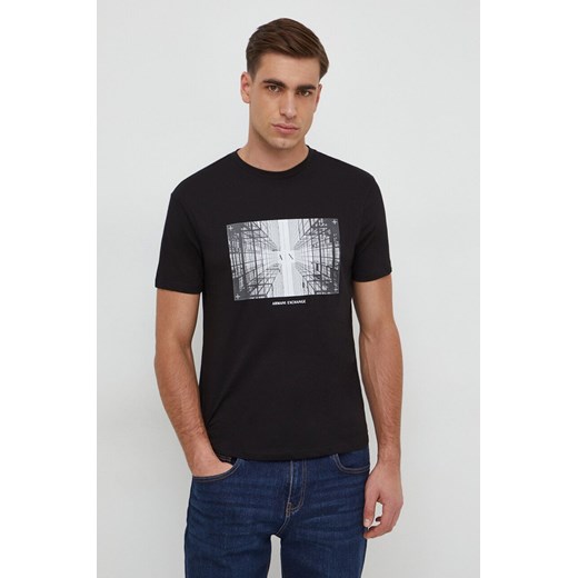 Armani Exchange t-shirt bawełniany męski kolor czarny z nadrukiem 3DZTHV ZJBYZ ze sklepu ANSWEAR.com w kategorii T-shirty męskie - zdjęcie 167865706