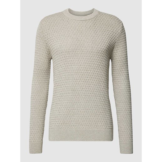 Sweter z dzianiny z fakturowanym wzorem model ‘REMYS’ ze sklepu Peek&Cloppenburg  w kategorii Swetry męskie - zdjęcie 167877568