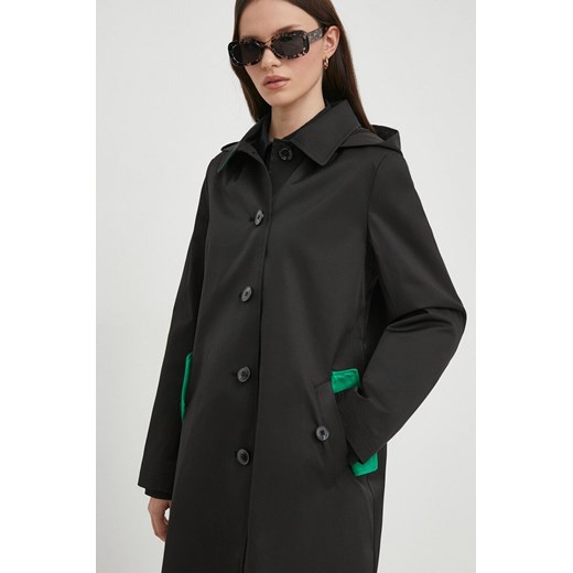 Lauren Ralph Lauren płaszcz damski kolor czarny przejściowy ze sklepu ANSWEAR.com w kategorii Płaszcze damskie - zdjęcie 167882425