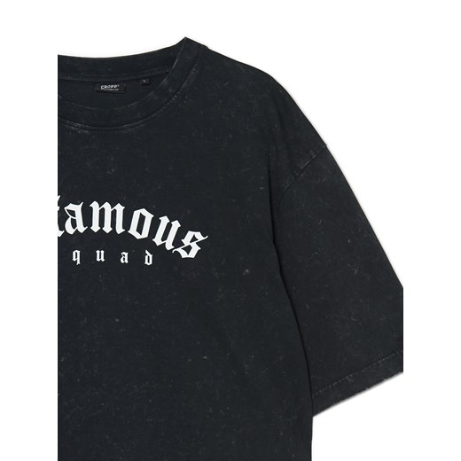 Cropp - Czarna koszulka z nadrukiem - czarny ze sklepu Cropp w kategorii T-shirty męskie - zdjęcie 167884139