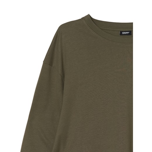 Cropp - Zielona koszulka longsleeve - zielony ze sklepu Cropp w kategorii T-shirty męskie - zdjęcie 167884148