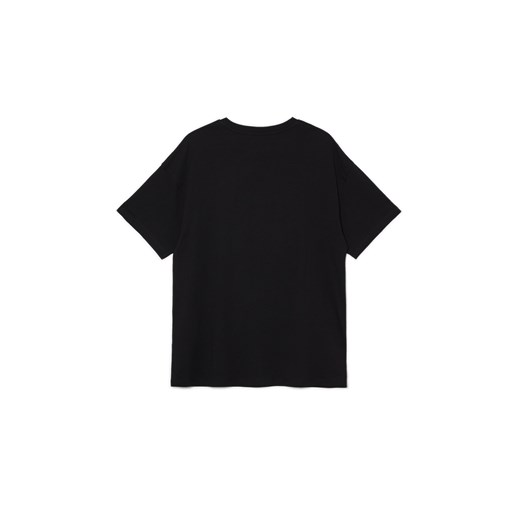 Cropp - Czarny T-shirt oversize - czarny Cropp S Cropp