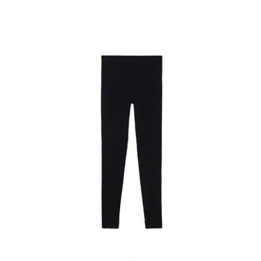 Cropp - Czarne prążkowane legginsy - czarny Cropp XL Cropp