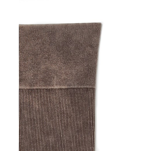 Cropp - Prążkowane brązowe legginsy - brązowy Cropp L Cropp