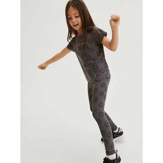 Reserved - Bawełniane legginsy - ciemnoszary ze sklepu Reserved w kategorii Spodnie dziewczęce - zdjęcie 167900817