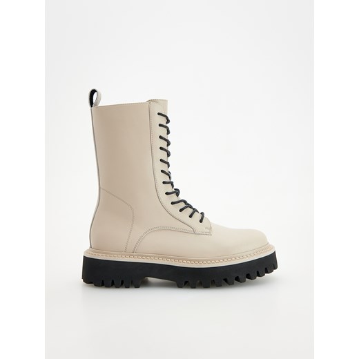 Botki Reserved skórzane na zamek 