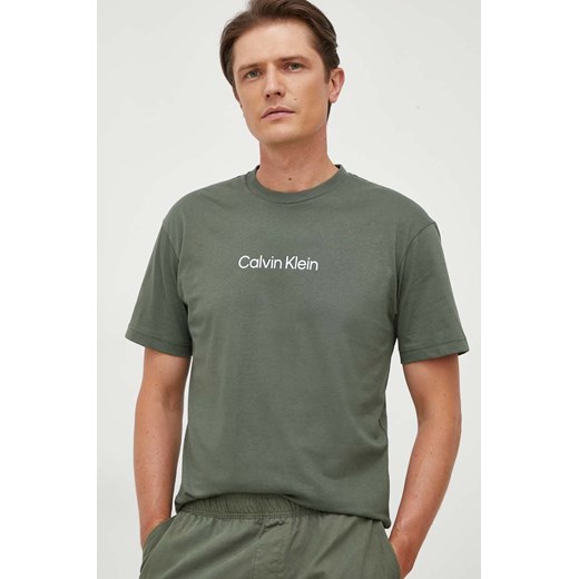 Calvin Klein t-shirt bawełniany kolor zielony wzorzysty ze sklepu ANSWEAR.com w kategorii T-shirty męskie - zdjęcie 167924936