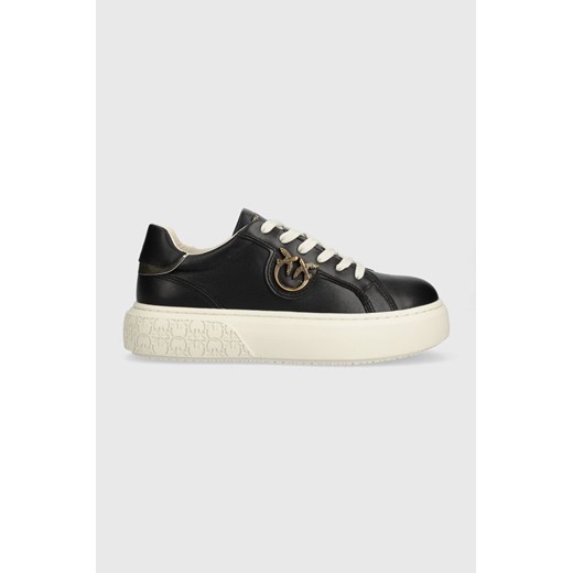 Pinko sneakersy skórzane Yoko kolor czarny SS0003 P014 ZI8 ze sklepu ANSWEAR.com w kategorii Buty sportowe damskie - zdjęcie 167928156