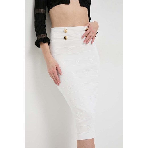Pinko spódnica kolor biały midi ołówkowa 102883.A1LK ze sklepu ANSWEAR.com w kategorii Spódnice - zdjęcie 167928329