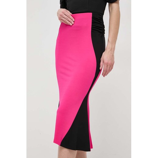 Pinko spódnica kolor różowy midi rozkloszowana 103105.A1L0 ze sklepu ANSWEAR.com w kategorii Spódnice - zdjęcie 167928338