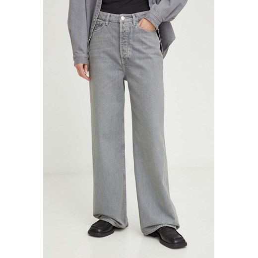 Samsoe Samsoe jeansy SHELLY damskie kolor szary F23400107 ze sklepu ANSWEAR.com w kategorii Jeansy damskie - zdjęcie 167928365