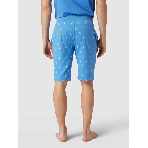 Szorty z dzianiny dresowej o kroju slim fit ze wzorem z logo na całej XL Peek&Cloppenburg 