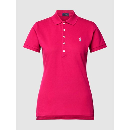 Koszulka polo o kroju slim fit z wyhaftowanym logo model ‘JULIE’ ze sklepu Peek&Cloppenburg  w kategorii Bluzki damskie - zdjęcie 167931179