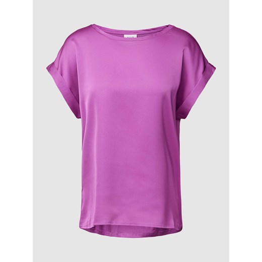 Bluzka z krótkim rękawem i zakładkami w jednolitym kolorze ze sklepu Peek&Cloppenburg  w kategorii Bluzki damskie - zdjęcie 167931327