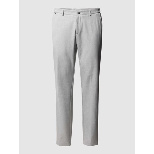Spodnie materiałowe o kroju slim fit w kant ze sklepu Peek&Cloppenburg  w kategorii Spodnie męskie - zdjęcie 167931936