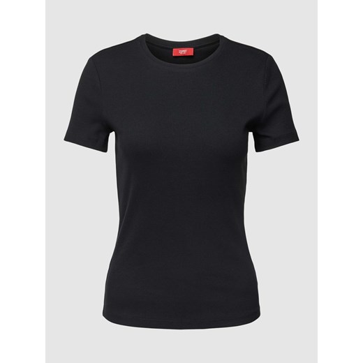 T-shirt z prążkowanym okrągłym dekoltem ze sklepu Peek&Cloppenburg  w kategorii Bluzki damskie - zdjęcie 167931958