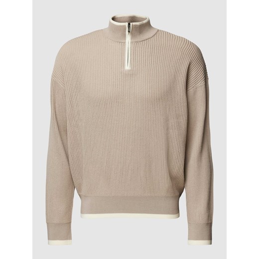 Sweter z dzianiny z paskami w kontrastowym kolorze ze sklepu Peek&Cloppenburg  w kategorii Swetry męskie - zdjęcie 167931979