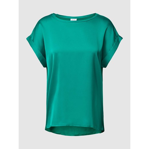 Bluzka z krótkim rękawem i zakładkami w jednolitym kolorze ze sklepu Peek&Cloppenburg  w kategorii Bluzki damskie - zdjęcie 167932617