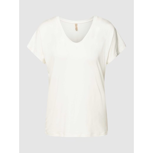 T-shirt z detalem z logo model ‘Marcia’ ze sklepu Peek&Cloppenburg  w kategorii Bluzki damskie - zdjęcie 167932805