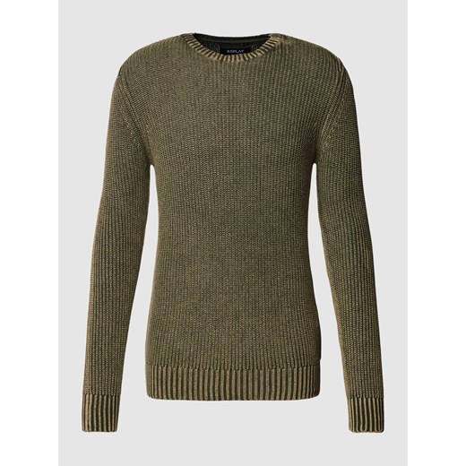 Sweter z dzianiny z prążkowanymi wykończeniami ze sklepu Peek&Cloppenburg  w kategorii Swetry męskie - zdjęcie 167932915