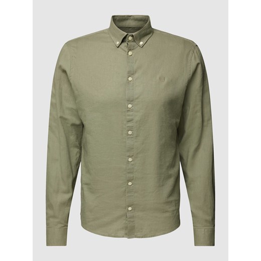 Koszula lniana o kroju regular fit z kołnierzykiem typu button down model ‘Anton’ ze sklepu Peek&Cloppenburg  w kategorii Koszule męskie - zdjęcie 167933125