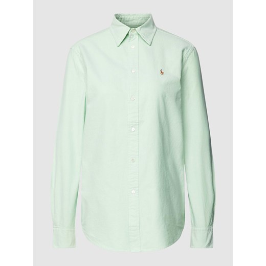 Bluzka koszulowa o kroju relaxed fit z wyhaftowanym logo ze sklepu Peek&Cloppenburg  w kategorii Koszule damskie - zdjęcie 167933175
