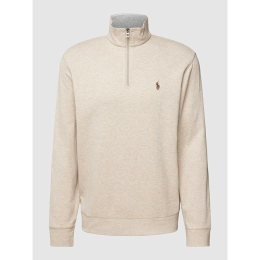 Bluza z efektem prążkowania z krótkim zamkiem błyskawicznym ze sklepu Peek&Cloppenburg  w kategorii Bluzy męskie - zdjęcie 167934817