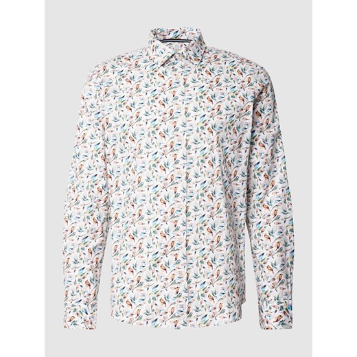 Koszula biznesowa o kroju casual fit z nadrukiem z motywem na całej powierzchni ze sklepu Peek&Cloppenburg  w kategorii Koszule męskie - zdjęcie 167935457