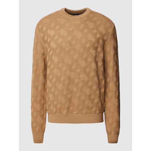 Sweter z dzianiny z fakturowanym wzorem model ‘Palao’ ze sklepu Peek&Cloppenburg  w kategorii Swetry męskie - zdjęcie 167935647
