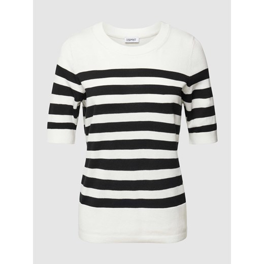 T-shirt o kroju regular fit z prążkowanym wykończeniem ze sklepu Peek&Cloppenburg  w kategorii Bluzki damskie - zdjęcie 167935825