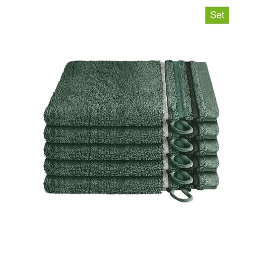 Schiesser Myjki (5 szt.) "Skyline" w kolorze zielonym ze sklepu Limango Polska w kategorii Ręczniki - zdjęcie 167937156