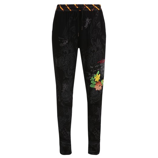 Desigual ROSAURA Spodnie materiałowe negro zalando czarny abstrakcyjne wzory
