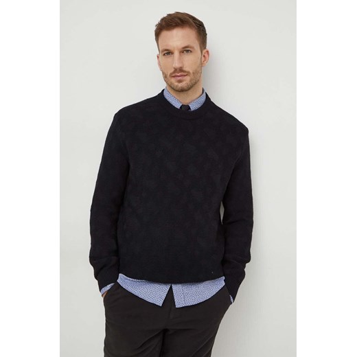 BOSS sweter wełniany męski kolor czarny lekki 50506033 ze sklepu ANSWEAR.com w kategorii Swetry męskie - zdjęcie 167939646