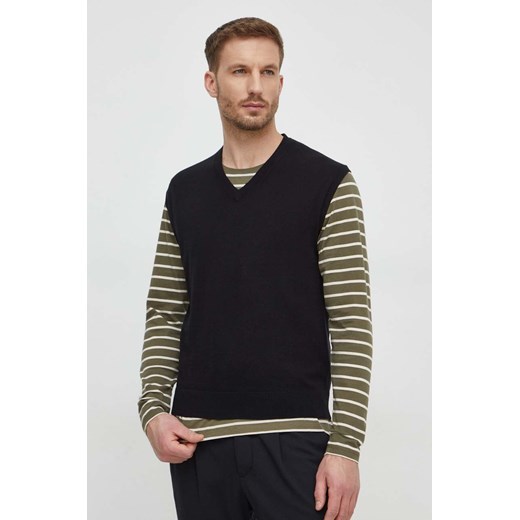 Sisley sweter męski kolor czarny lekki ze sklepu ANSWEAR.com w kategorii Swetry męskie - zdjęcie 167939666