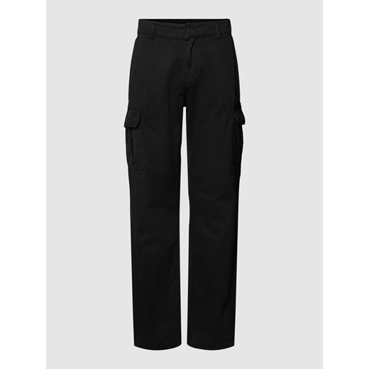 Spodnie cargo o kroju straight leg fit w jednolitym kolorze ze sklepu Peek&Cloppenburg  w kategorii Spodnie męskie - zdjęcie 167940237