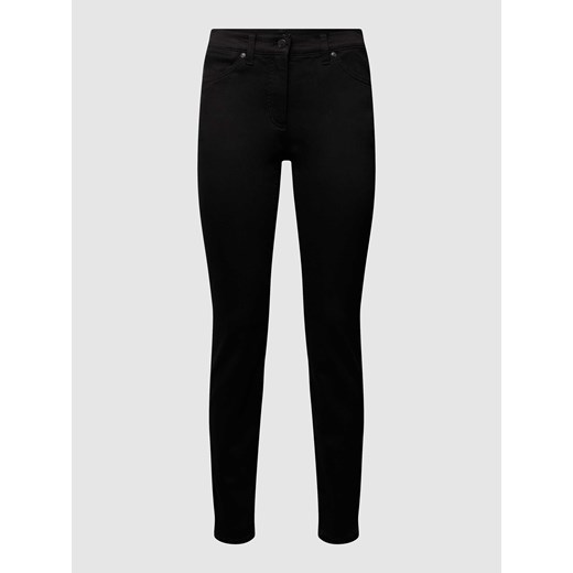 Spodnie ze streczu o kroju slim fit w kant ze sklepu Peek&Cloppenburg  w kategorii Jeansy damskie - zdjęcie 167940996