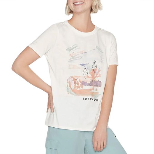 Koszulka Skechers Airbrush WTS380WSL - biała ze sklepu streetstyle24.pl w kategorii Bluzki damskie - zdjęcie 167945049