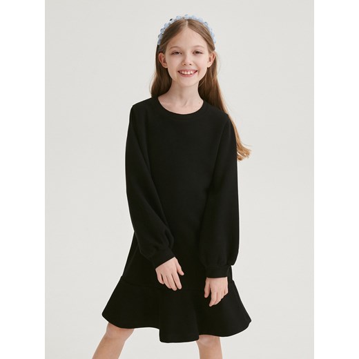 Reserved - Sukienka z falbaną - czarny ze sklepu Reserved w kategorii Sukienki dziewczęce - zdjęcie 167947146