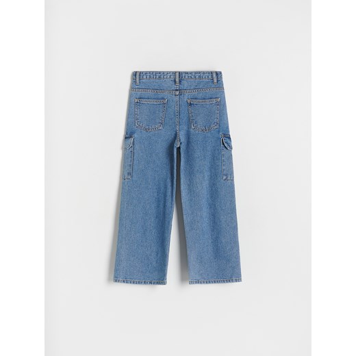 Reserved - Jeansy wide leg z kieszeniami - niebieski ze sklepu Reserved w kategorii Spodnie dziewczęce - zdjęcie 167947205