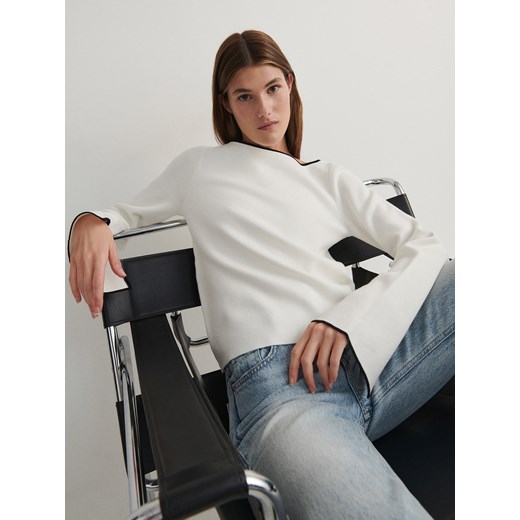Reserved - Sweter oversize - złamana biel ze sklepu Reserved w kategorii Swetry damskie - zdjęcie 167947246