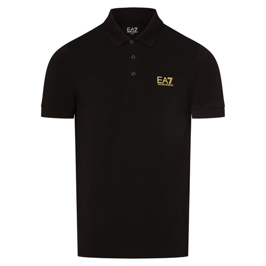 EA7 Emporio Armani Męska koszulka polo Mężczyźni Bawełna czarny jednolity ze sklepu vangraaf w kategorii T-shirty męskie - zdjęcie 167948707