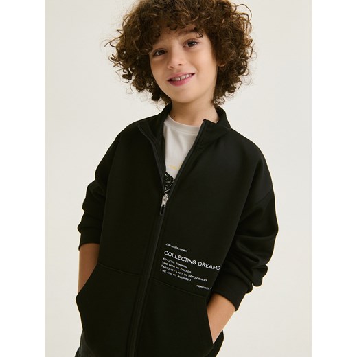 Reserved - Rozpinana bluza ze stójką - czarny ze sklepu Reserved w kategorii Bluzy chłopięce - zdjęcie 167948799